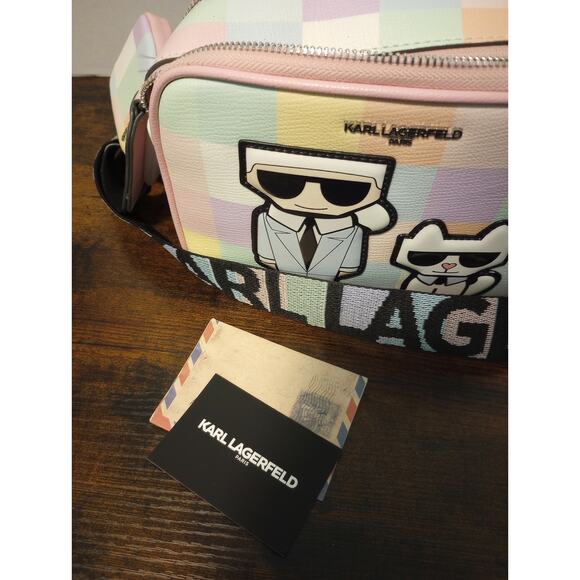 Karl Lagerfeld Paris Maybelle NWT Multicolor Crossbody W/Coin Pouch - Picture 6 of 8